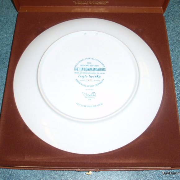 Goebel Ten Commandments by Ispanky Second in Series 1979 Collector Plate W Box! - Picture 4 of 4